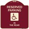 Signmission Reserved Parking in Rear W/ Graphic Heavy-Gauge Aluminum Sign, 18" x 18", BU-1818-23067 A-DES-BU-1818-23067 - alternate 1